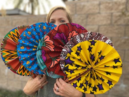 Circle Folding Fan - Kitenge on Sale