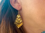 Earrings - brass chevron on Sale