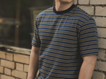 (B) Jersey Multi-Color Striped Tee - Stripes Black Online Sale