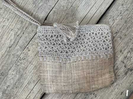 Wristlet- crochet & hemp For Sale