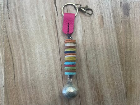 Keyholder - leather & silver ball on Sale