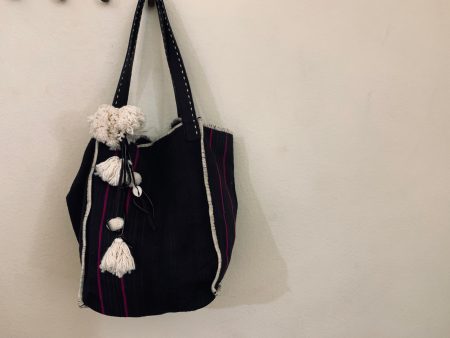 Purse - Hemp w  Pom Poms on Sale