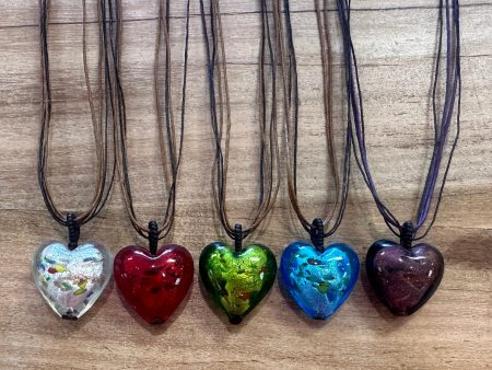 Necklace - glass heart Online