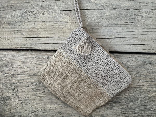 Wristlet- crochet & hemp For Sale