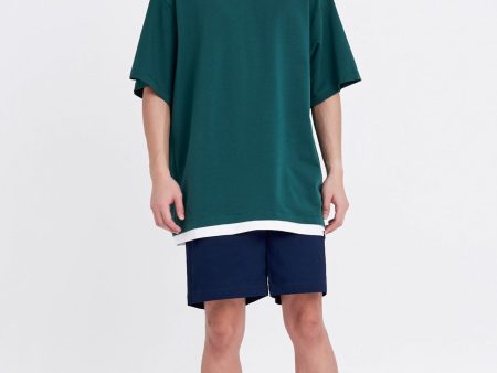 (C) Jersey Double Collar Hem Tee Online now