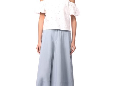 Wide-Legged Culottes - Dusty Blue Sale