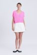 V-Neck Cropped Sweater - Pink For Discount