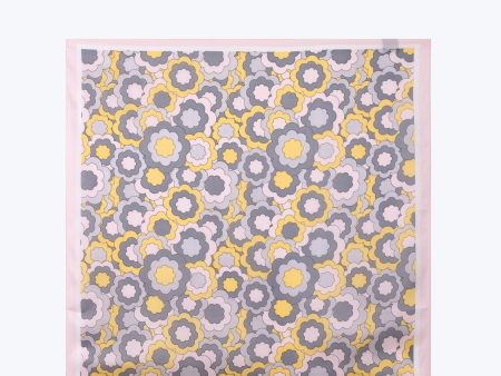 Abstract Floral Rectangular Scarf - Light Grey Supply