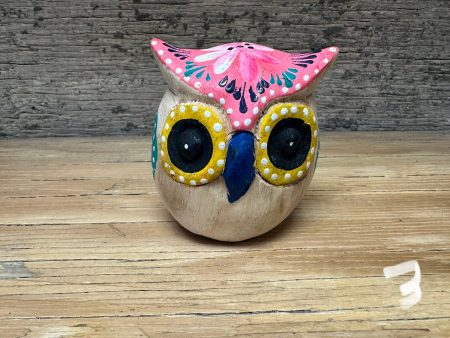 Wooden owl  - painted med Sale