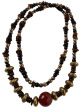 Carnelian Shell Bead Necklace - 28-Inch with Leather Cord & Gold Spacer Beads For Cheap