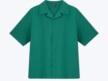 “Rue de L’Restyle” Open Collar Top - Emerald Online now