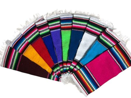 Authentic Mexican Serape Mini Blanket | Colorful 100% Acrylic Sarape | Assorted Colors Online Hot Sale