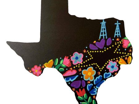 Art Original Art Texas Shaped El Paso Star Heritage Handpainted 10in x 10 Supply