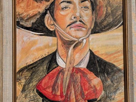 El Mariachi Acrylic Painting – Mexican Mariachi Singer in Rustic Frame, 17x20 Inches For Cheap