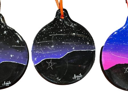 El Paso Night Sky Ornament – 4  Handpainted Ceramic with Star Design For Discount