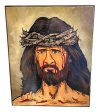 Retablo Jesus Crown of Thorns Handpainted Wall Hanging Fashion