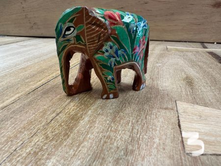 Elephant - wood floral sm on Sale