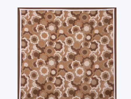 Abstract Floral Rectangular Scarf - Khaki on Sale