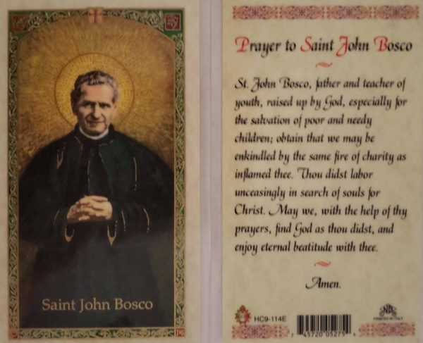 Prayer Card Prayer To Saint John Bosco Laminated HC9-114E For Discount