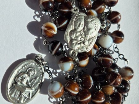 Chaplet of Saint Joseph - Brown Marble Beads | Handcrafted Religious Devotion Online Sale