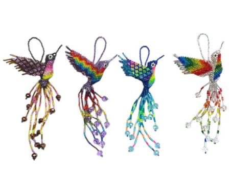 Handcrafted Beaded Hummingbirds Ornament - Mexican Charm for Bag, Keychain & Decor Cheap