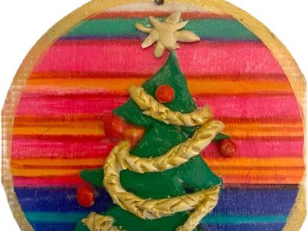 El Paso Christmas Tree Ornament on Serape Background – Bas Relief Holiday Design Online Sale