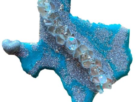 Turquoise Silver Resin Texas Magnet – Heart for El Paso 4.5x4 Supply