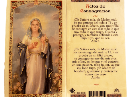 Prayer Card Actos De Consagracion SPANISH Laminated HC9-006S For Cheap