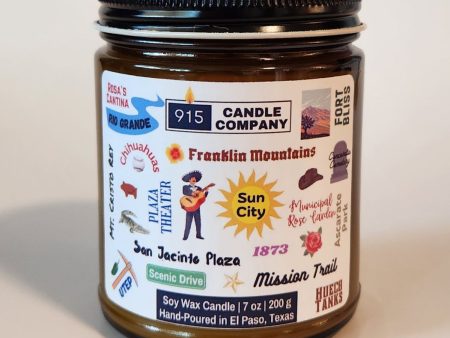 El Paso Souvenir Candle - Soy-Based, Hand-Poured in Glass Container with Lid, 7 oz Sale