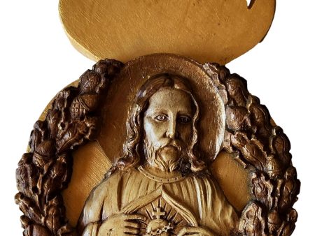 Sacred Heart of Jesus Wall Hanging – Handcrafted Religious Decor 7  x 4.5  Cheap