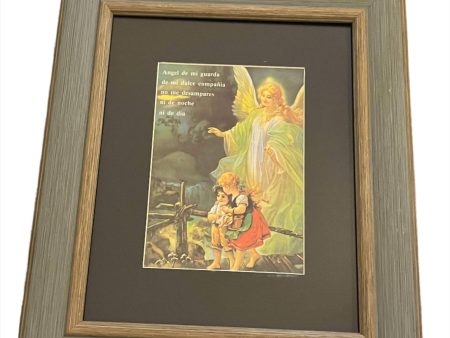 Guardian Angel with Children Tabletop Frame – 11 x9  Brown Wood Frame For Cheap