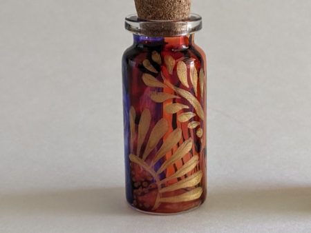 Small Decorative Bottle - Floral Desert Themed | Handcrafted Bottle 2  x .75  Online now