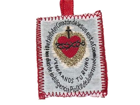 Scapular Detente El Corazon de Jesus Esta Conmigo Indulgencia Pio XII de Julio 1371 1.5 X 2  Cheap