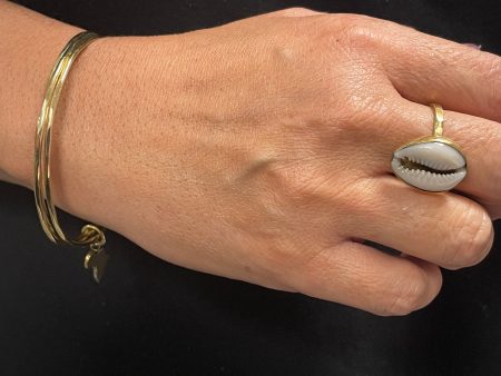 Ring  - brass cowry adjustable For Discount