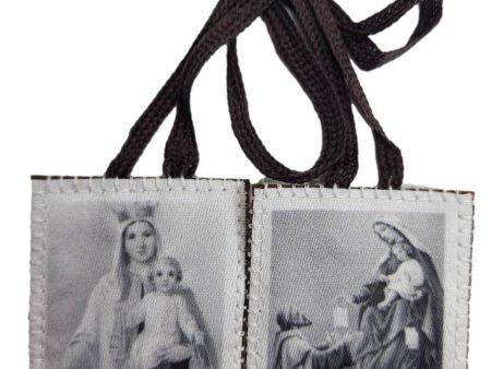 Scapular Mt Carmel Saint Simon Vintage B&W Image on Wool Online now