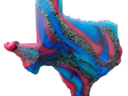 Souvenir Magnet Texas Shaped Resin Gems Heart Over El Paso Texas Wood Backing 4x4 Online now