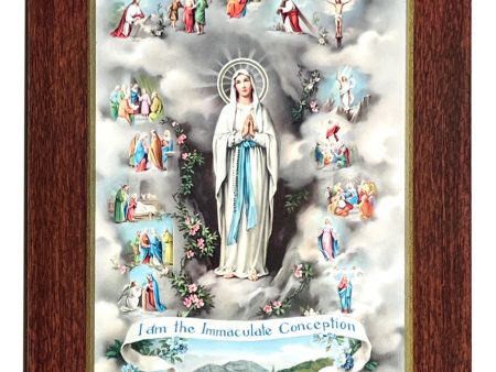 I Am the Immaculate Conception Wood Plaque – Handcrafted 9  x 7  on Sale