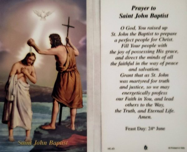 Prayer Card Prayer To Saint John Baptist Laminated HC-JO Discount