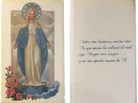 Prayer Card Toda Eres Hermosa Madre Mia SPANISH Laminated NC Cheap