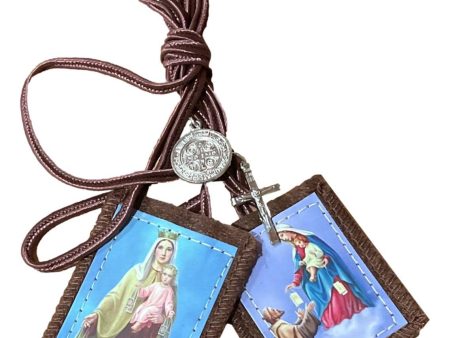 Scapular Mt Carmel Baby Jesus & Simon Stock With Medallions 2 x 2.24 Inches Online Hot Sale