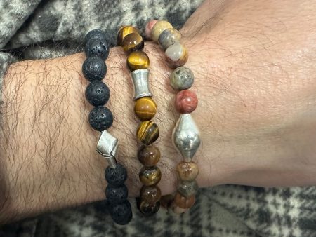 Bracelet - men s stone single charm Supply