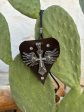 Leather Necklace with Silver Cross and Angel Wings on Leather Heart Pendant – Handmade Spiritual Jewelry 4  x 3.5  Hot on Sale