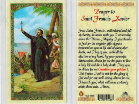 Prayer Card Prayer To Saint Francis Xavier Laminated HC9-038E on Sale