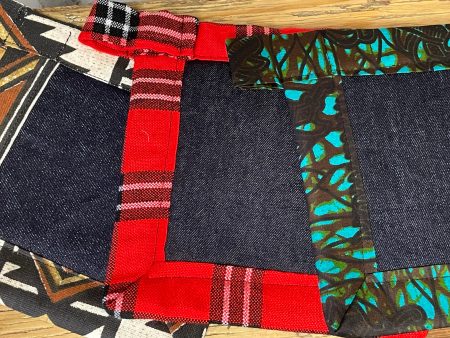 Hot pad - denim kitenge Online Sale