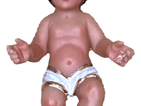 Statue Ceramic Baby Jesus for the Nativity 3 inches Handcrafted By Mexican Artisans For Sale