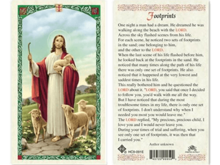 Prayer Card Footprints Laminated HC9-091E Hot on Sale