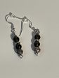 Smokey Quartz and Silver Bead Earrings with Disk Spacer, 1-Inch Dangle Sale