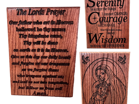 Laser Cut Dark Wood Religious Images Sale