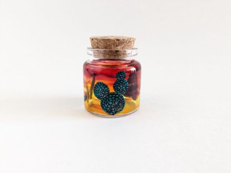 Small Jar with Floral Vibes | Handcrafted Decorative Jar 2  x 1.75  For Sale