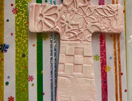 Handmade Ceramic Cross – Single 5  x 3  Cross in Assorted Colors and Textures Online Hot Sale